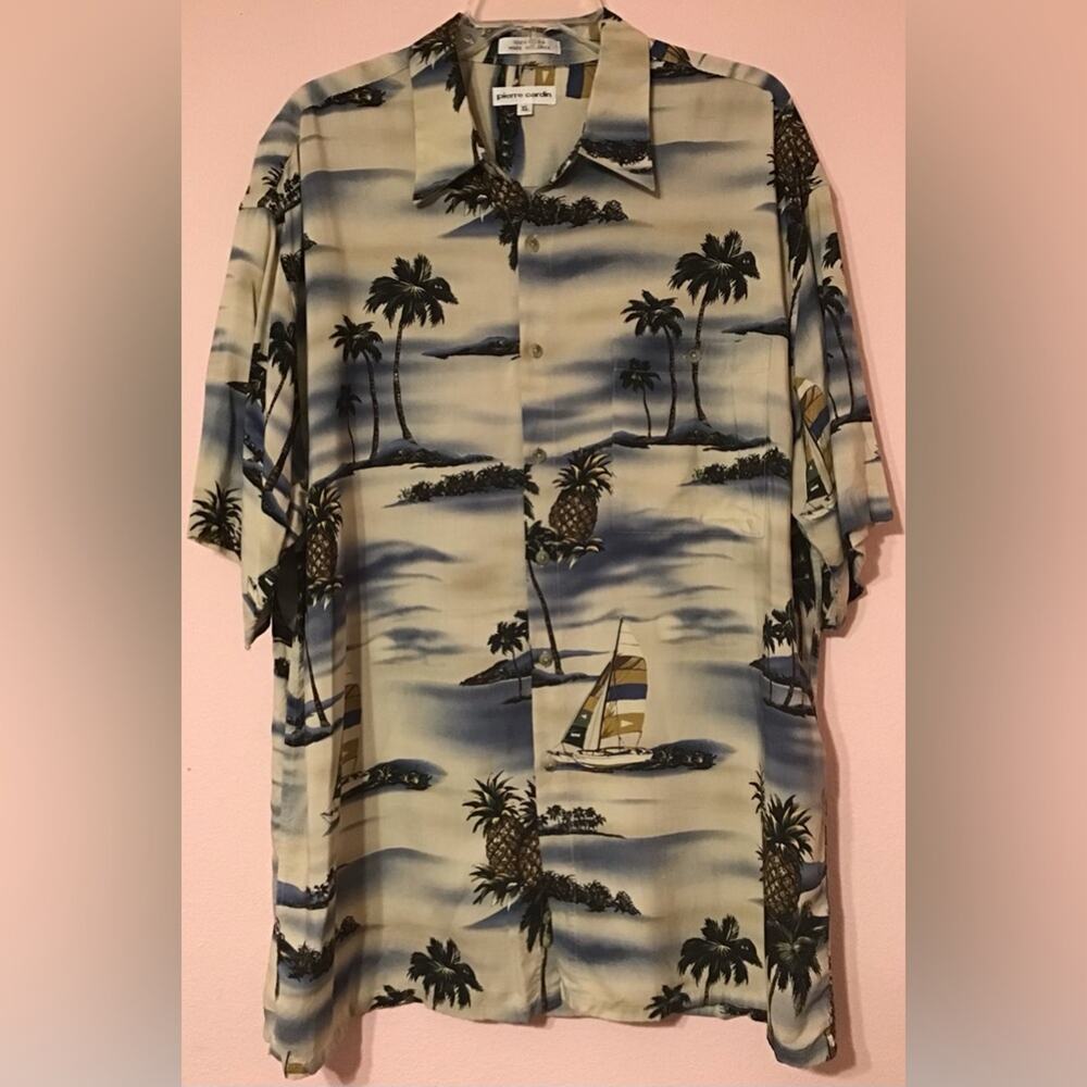 Pierre Cardin Mens XL Tropical rayon Shirt size xl